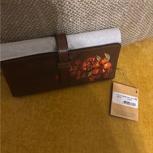 Patricia Nash Brown Wallet with Floral Design
